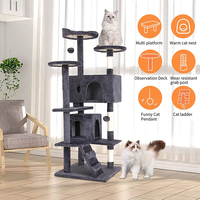 Arbre à chat pour animaux domestiques, meuble griffoir, structure d'escalade et condo pour chatons et chats