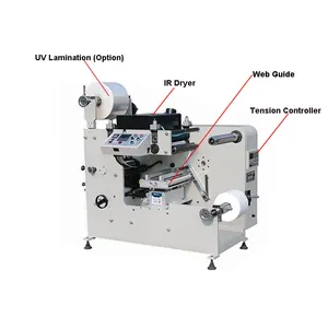 Machine d'impression Flexo automatique de feuille froide de vernis de revêtement d'étiquettes de 350mm