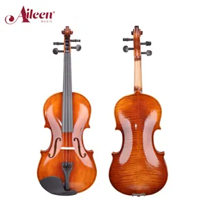 Violon d'étudiant de pièces en ébène flammé de style antique de haute qualité (VG002-HPA)