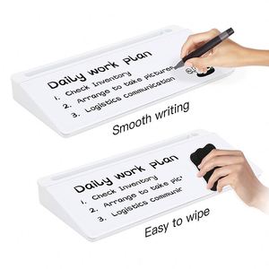 Alfombrilla de Escritorio para Computadora con Espacio de Almacenamiento, Pizarra Blanca de Vidrio con Organizador para Teclado y Bloc de Notas - Product Image 1
