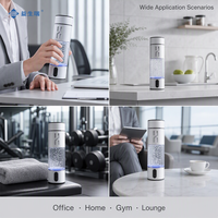 Bouteille d'eau portable enrichie en hydrogène de 280 ml à haute concentration, générateur rechargeable USB YSR B320M, personnalisable avec logo pour voiture, idéal comme cadeau.