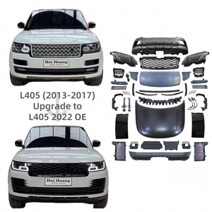 Kit de Carrocería para Range Rover <span class=keywords><strong>Vogue</strong></span> 2013-2017, Actualización al Estilo OEM <span class=keywords><strong>2022</strong></span>, Incluye Parachoques Delantero y Trasero con Rejilla y Faros Automáticos - Product Image 1