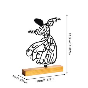 ラマダン装飾 1個 木製底板+金属書道 ラマダン卓上飾り クリエイティブ イード ホームオーナメント 鉄製 - Product Image 3