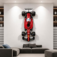 Sculpture murale de voiture de course Ferrari F1 pour décoration intérieure de luxe, grande œuvre d'art murale en fibre de verre sur le thème de la Formule 1
