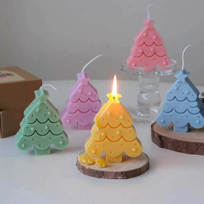 Christmas tree shape gift scented candle home decoration holiday souvenir candle