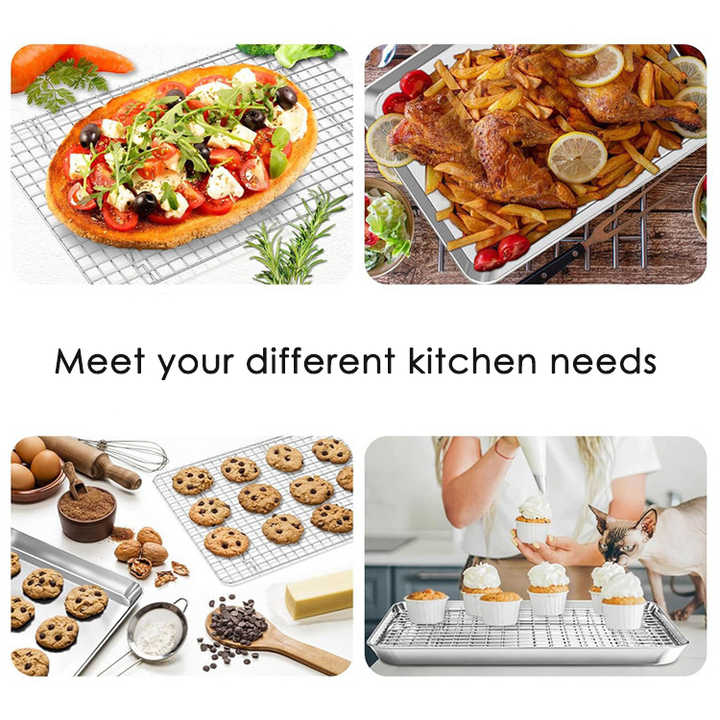 Baking Sheet with Rack Set Nonstick Stainless Steel Baking Pan and ...