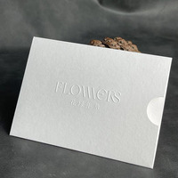 Cartes de vœux de luxe avec enveloppe, papier texturé mat personnalisé, logo en relief, pochette d'enveloppe imprimée pour l'emballage de la marque
