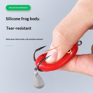 เหยื่อตกปลาแบบกบกระต่าย ตัวเบ็ดสามทาง แบบ <span class=keywords><strong>Bullfrog</strong></span> น้ำหนัก 5.4 กรัม ขนาด 4.5 ซม. รุ่นดัดแปลงสำหรับตกปลาชะโด - Product Image 1