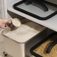 Maxcook Nouveauté : Contenant alimentaire en acier inoxydable 304 pour cuisine, distributeur de riz, boîte de rangement pour céréales