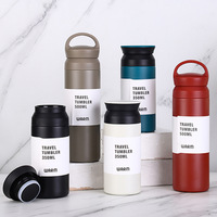 Tumbler Kinto Mini Dinding Ganda Stainless Steel Baru untuk Perjalanan 350ml 500ml Termos dengan Pegangan