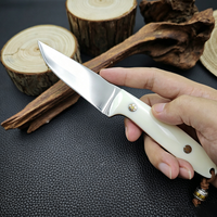 Couteau tactique de survie à manche en acrylique personnalisable OEM, lame fixe en acier inoxydable 5Cr15MoV pour la chasse