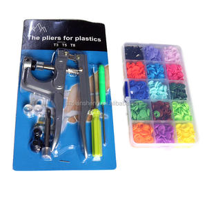 Pince à presser en métal pour boutons-pression T3, <span class=keywords><strong>T5</strong></span>, T8, pince à presser pour boutons-pression + 150 pièces de boutons-pression en résine plastique <span class=keywords><strong>T5</strong></span> pour couches lavables - Product Image 1