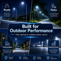 Lampadaire LED extérieur en aluminium étanche IP65 100W 200W 250W 300W 400W pour éclairage public, routes et parkings
