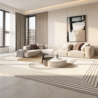 Tapis élégant en laine personnalisé, lavable, doux, antidérapant, pour salon, chambre, bureau et usage de prière