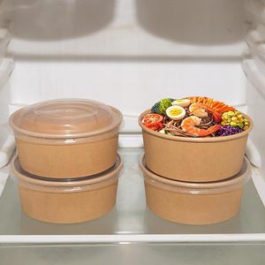 750ml 900ml 1250ml cấp thực phẩm dày kraft giấy ăn trưa hộp heatable dùng một lần Vòng giấy bát cho lấy đi - Product Image 2
