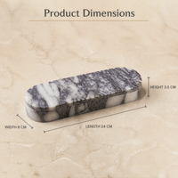 STONEKOCC 24x8x3.5cm Petite boîte à pilules ovale moderne en marbre Calacatta Viola, faite à la main, pour bijoux, boucles d'oreilles, rangement, décoration intérieure, vente directe usine
