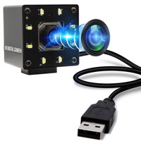 Caméra USB ELP 12MP avec autofocus, 1080P 120fps, LED blanche pour vision nocturne, grand angle, IMX577, webcam 4K, mini caméra pour imprimante 3D
