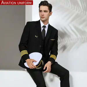Airline Pilot Uniform Aviation Uniform Hochwertiger Anzug Pilot Uniform für Kapitän