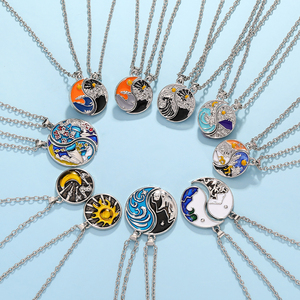 Conjunto de sol y luna personalizado, accesorios colgantes, joyería fina personalizada, collares de mejores amigos para mujeres - Product Image 5