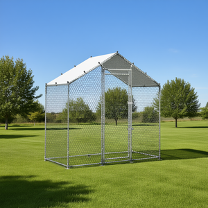 Grand poulailler métallique 6,6 x 3,3 x 6,6 pieds avec toit en spire, cage à volailles extérieure pour jardin - Product Image 2