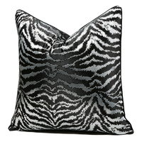 Housses de coussin noires classiques pour canapé salon décoration de la maison coussins 45X45 50X50