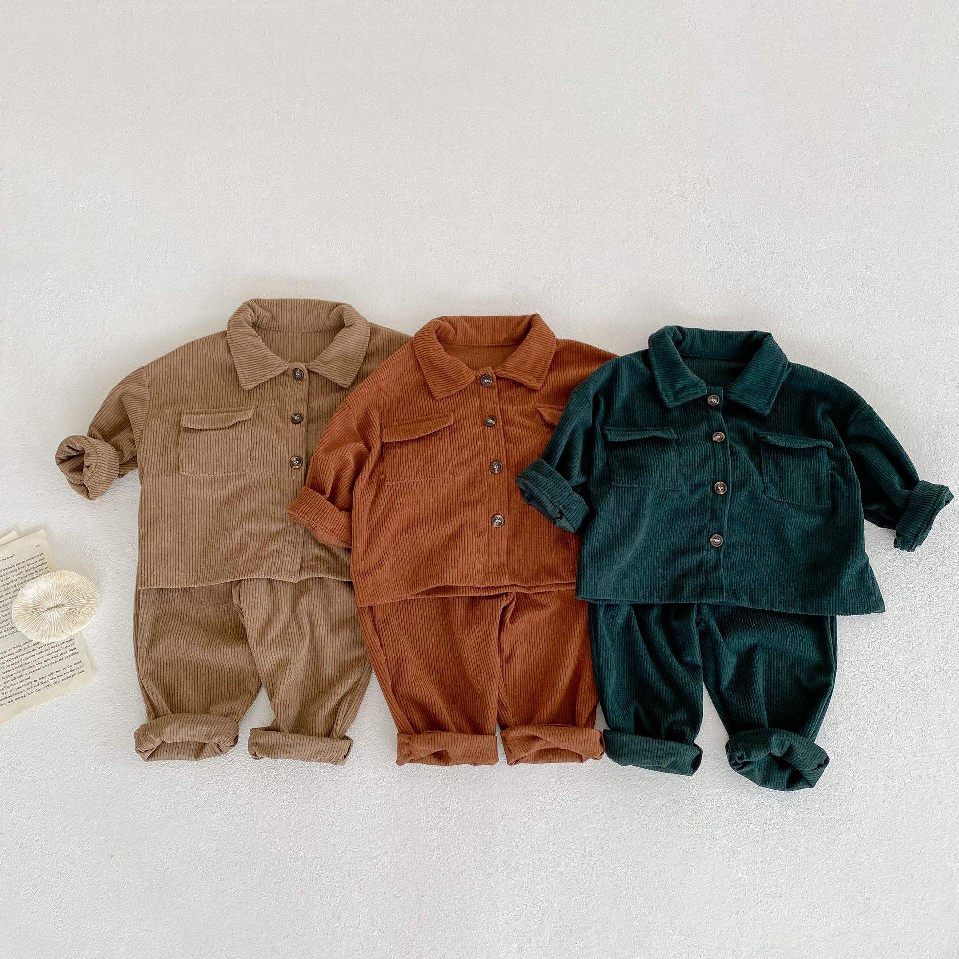 Shop Our Boys Girls Autumn Spring Clothes Set Corduroy Shirt