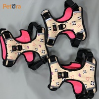 Harnais pour animaux de compagnie Petora en nylon, sangle de poitrine, motif panda/coeur, design tendance, toutes tailles, facile à mettre, confortable