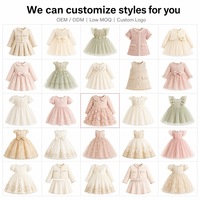 Robes de créateur pour filles, en satin et tulle, brodées, col Peter Pan, ornées de perles à la main, robe de fête florale, doublure en coton, couleur personnalisée OEM