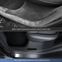Protection de seuil de porte en PP injecté, anti-rayures, plaque de protection d'entrée, style sport, installation facile, compatible avec les accessoires Tesla Model