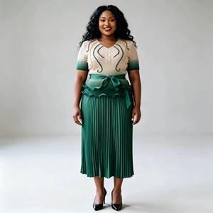 <span class=keywords><strong>Precio</strong></span> Directo <span class=keywords><strong>de</strong></span> Fábrica 2026 Vestido <span class=keywords><strong>de</strong></span> Noche Plisado Miyake <span class=keywords><strong>de</strong></span> Lujo con Bordado Intrincado, Cuello en V y Volantes Escalonados, Tallas Grandes, Venta al por Mayor - Product Image 1