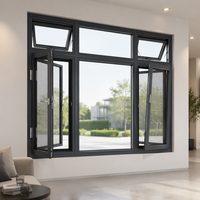 Fenêtre à battant et à bascule série 120, aluminium à rupture de pont thermique, double vitrage, verrouillage multipoints, fenêtre moderne pour maison