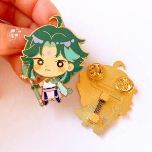 Pins de esmalte personalizados con diseño de figura articulada bañada en <span class=keywords><strong>oro</strong></span> para ropa y bolsos - Product Image 6