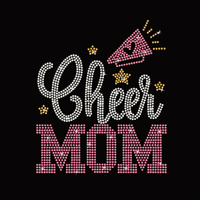 Transfert de strass personnalisé « Cheer Mom », motif thermocollant pour T-shirts