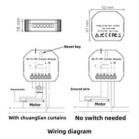 Módulo de Relé para Cortinas Inteligentes WIFI Tuya, Control Remoto Universal para Interiores, Material de PC, Temporizador por APP, Control por Voz