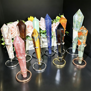 Cetro di Cristallo Incantato con Gemme Multiple, Bacchetta Magica in Pietra Naturale Mista per Altare, Rituali e Esposizioni Spirituali - Product Image 4