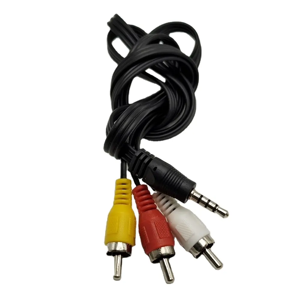 Evrensel RCA kablosu 3.5mm Jack Stereo ses kablosu 4 direkleri 3.5mm Jack 3 RCA erkek ses Video AV kablosu AUX 3 RCA 3.5mm tel