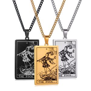 Vintage 22 cartas de <span class=keywords><strong>Tarot</strong></span> collar de acero inoxidable astrología adivinación amuleto mágico colgantes Collar para Mujeres Hombres joyería regalos - Product Image 5