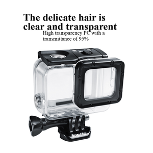 Boîtier anti-poussière et étanche avec objectif pour sous-marin 45m, noir, compatible avec <span class=keywords><strong>GoPro</strong></span> <span class=keywords><strong>Hero</strong></span> 7, 6, 5/<span class=keywords><strong>2018</strong></span>, pas besoin de démonter - Product Image 2