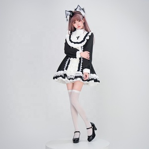 Abito da principessa gotico Lolita nero bianco croce <span class=keywords><strong>suora</strong></span> stile Cosplay chiesa vittoriana abito - Product Image 4