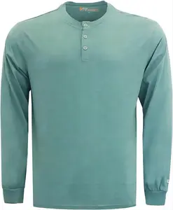 FR рубашки 4 унции легкие огнестойкие Хенли 100% хлопковые мужские предварительно Промытые огнестойкие базовый слой