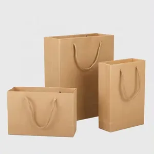 Groothandel Promotie Biologisch Afbreekbare Bruine Kraft Ambachtelijke Geschenkdoek Schoenen Papieren Zakken Verpakking Voor Het Winkelen