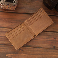 Dompet Kulit Pria Klasik HOT, Dompet Pendek Pria, Tempat Kartu, Dompet Kulit Asli Crazy Horse, Dompet Pria Fashion Berkualitas