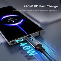 Kabel Tipe C 240W 40Gbps 8K 16K 60Hz Transfer Cepat Kabel Data Video 4K Dengan Layar Digital LED USB4.0 untuk Laptop