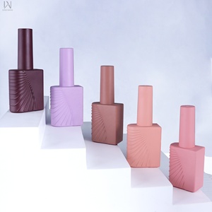 2026 Solid Color Custom Logo OEM Unique 12ml 13ml Luxury Empty Container Bottles Nail Polish Uv Gel Glass Bottle With Lids Brush