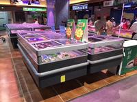 Vitrine Réfrigérée Ouverte pour Viande Congelée de Supermarché 240-392L R290 Double Température à Branchement Direct pour Aliments Frais GEMS 1570-2570mm