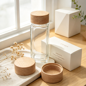 Vente en gros de couvercles en bois personnalisés pour bocaux en verre transparent pour aliments, bouteilles à café et épices, couvercles hermétiques en bois, directement de l'usine - Product Image 3