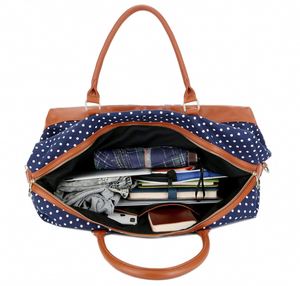 กระเป๋าผ้าแคนวาสสำหรับผู้หญิงแบบสั่งทำพิเศษ กระเป๋าเดินทางอเนกประสงค์แบบโพลีเอสเตอร์ กระเป๋าถือแบบมีซิป ดีไซน์ทันสมัย พกพาสะดวก - Product Image 5