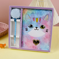 Soododo 2026 Carnet en tissu peluche motif chat mignon, format A5, pour notes d'étudiant, reliure sans colle, coffret cadeau, vente en gros