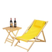 Mobilier d'extérieur Chaise de plage pliante légère Chaises longues de plage en bois durable