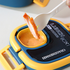 <b>Lunch</b> <b>Box</b> Plastic Rectangle With Lid For Adults Office Student Use Microwave Safe - Product Image 2